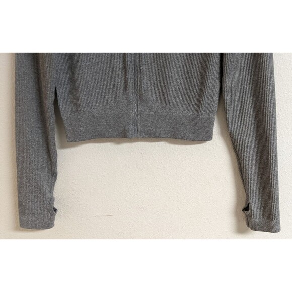 ACTIVE DOMINO Fashion Heather Gray Nylon Stretch Full Zip Athletic Jacket L - Picture 5 of 10